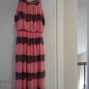 Pink and black dress